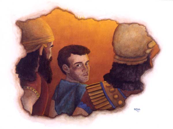 Daniel being taken captive and resolving in his heart